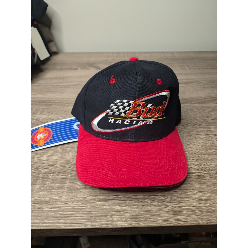 Bud‎ Racing Hat NASCAR Cap Black Red Official Product Adult Adjustable
